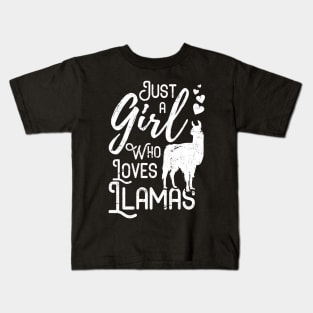 Just a Girl Who Loves Llamas Kids T-Shirt